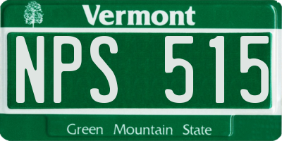 VT license plate NPS515