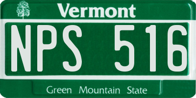 VT license plate NPS516