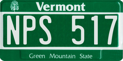 VT license plate NPS517