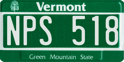 VT license plate NPS518