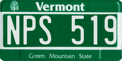 VT license plate NPS519