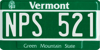 VT license plate NPS521