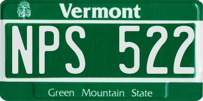 VT license plate NPS522