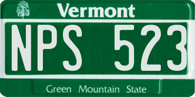 VT license plate NPS523