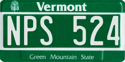 VT license plate NPS524