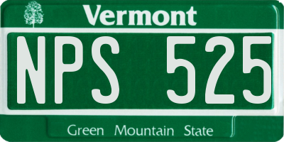 VT license plate NPS525