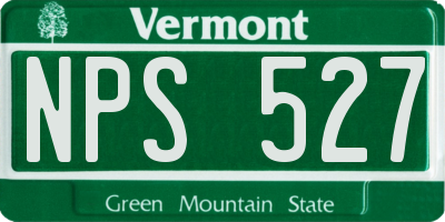 VT license plate NPS527
