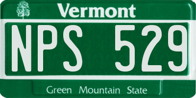 VT license plate NPS529