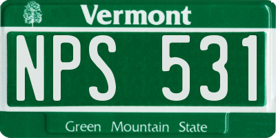 VT license plate NPS531