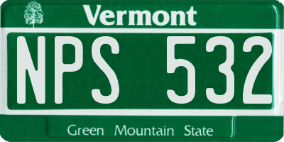 VT license plate NPS532