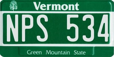 VT license plate NPS534