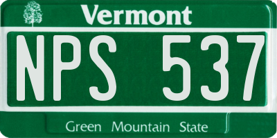 VT license plate NPS537