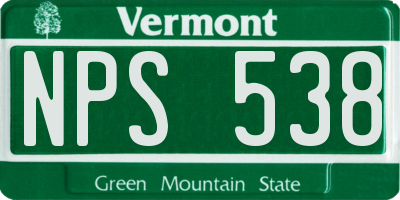 VT license plate NPS538