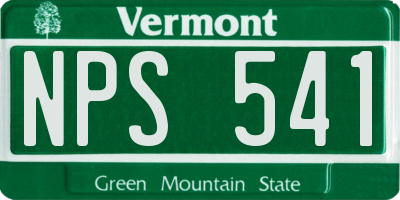 VT license plate NPS541