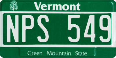 VT license plate NPS549