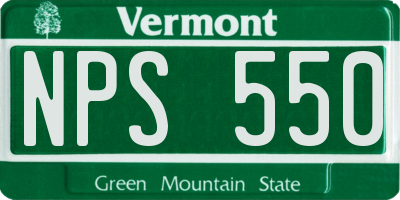 VT license plate NPS550