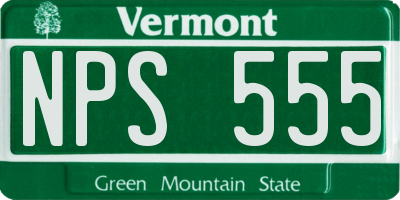VT license plate NPS555