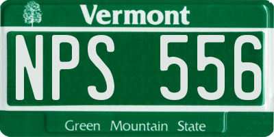 VT license plate NPS556