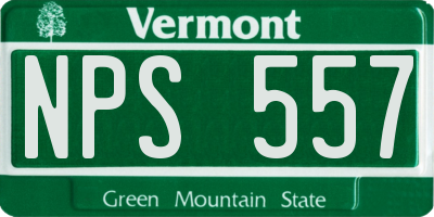 VT license plate NPS557