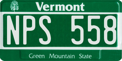 VT license plate NPS558