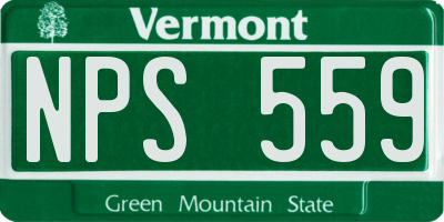 VT license plate NPS559
