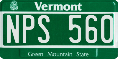 VT license plate NPS560