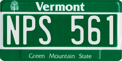 VT license plate NPS561