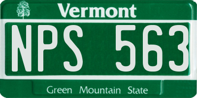 VT license plate NPS563