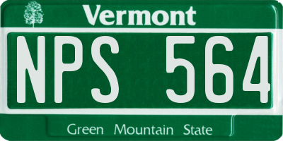 VT license plate NPS564
