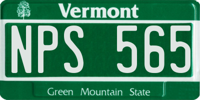 VT license plate NPS565