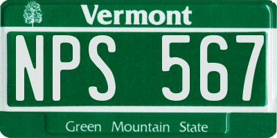 VT license plate NPS567