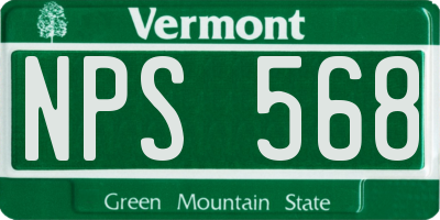VT license plate NPS568