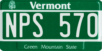 VT license plate NPS570