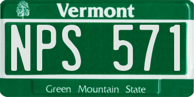 VT license plate NPS571