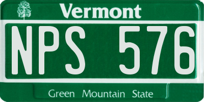 VT license plate NPS576