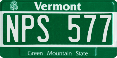 VT license plate NPS577
