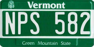 VT license plate NPS582