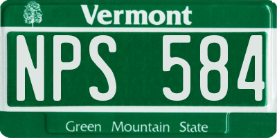 VT license plate NPS584