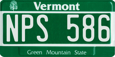 VT license plate NPS586