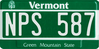 VT license plate NPS587