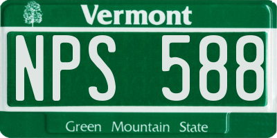 VT license plate NPS588