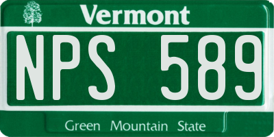VT license plate NPS589