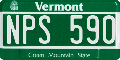 VT license plate NPS590