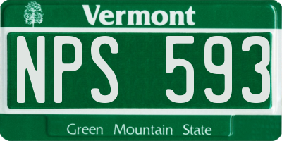 VT license plate NPS593