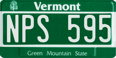 VT license plate NPS595