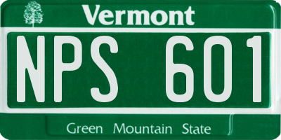 VT license plate NPS601