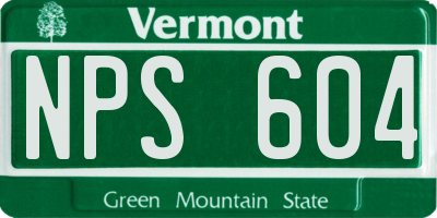VT license plate NPS604