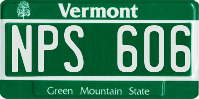 VT license plate NPS606