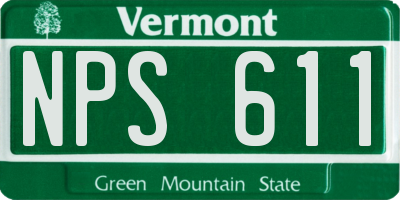 VT license plate NPS611