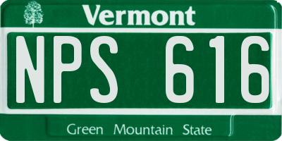 VT license plate NPS616